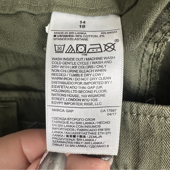 GAP High Rise Chino Wide Leg Chino Pants Button Fly Velvet Utility Pockets Sz 14 - Picture 8 of 11